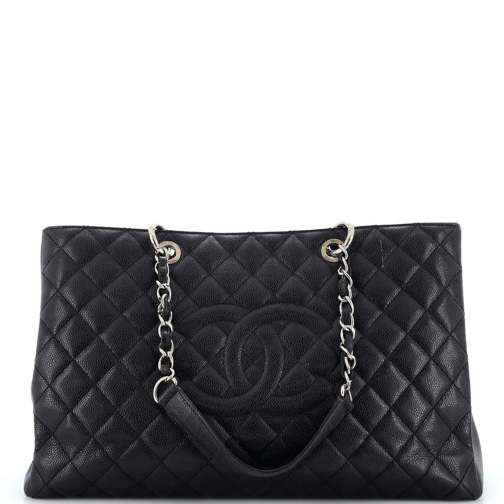 Chanel Grand Shopping Tote Quilted Caviar XL Black 2233591