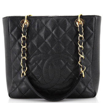 Chanel Petite Shopping Tote Quilted Caviar