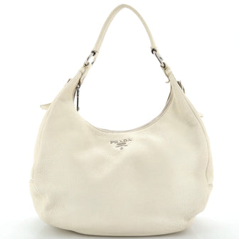 Prada Zip Top Hobo Vitello Daino Large