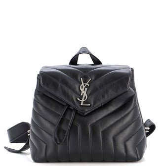 Saint Laurent LouLou Backpack Matelasse Chevron Leather Small