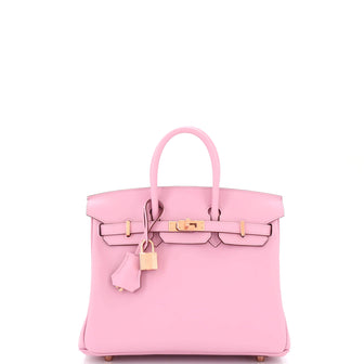 Hermes Birkin Handbag Purple Swift with Rose Gold Hardware 25