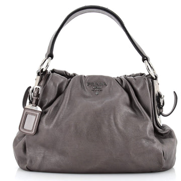 Prada Pleated Hobo Soft Calf Medium