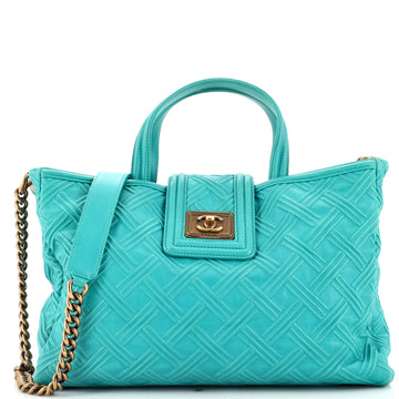 Chanel Retro Girl Shopping Tote Quilted Leather Large