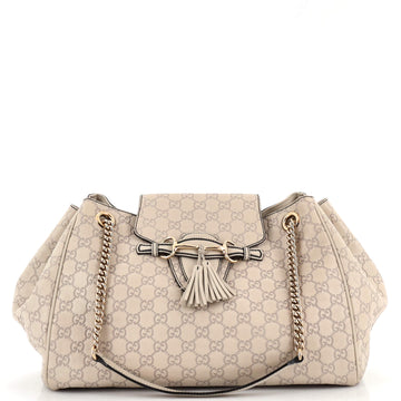 Gucci Emily Flap Shoulder Bag Guccissima Leather Large
