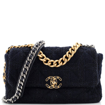 Chanel 19 Flap Bag Quilted Tweed Large