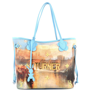 Louis Vuitton Neverfull NM Tote Limited Edition Jeff Koons Turner Print Canvas MM