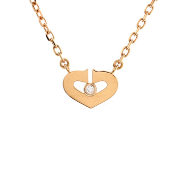 Cartier C Heart de Cartier Pendant Necklace 18K Rose Gold with Diamond XS