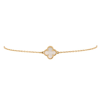 Van Cleef & Arpels Sweet Alhambra Bracelet 18K Yellow Gold and Mother of Pearl