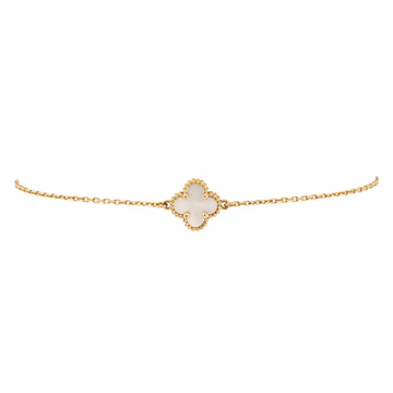 Van Cleef & Arpels Sweet Alhambra Bracelet 18K Yellow Gold and Mother of Pearl