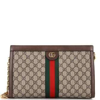 Gucci Ophidia Chain Shoulder Bag GG Coated Canvas Medium