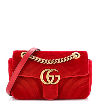 Gucci GG Marmont Flap Bag Matelasse Velvet Mini