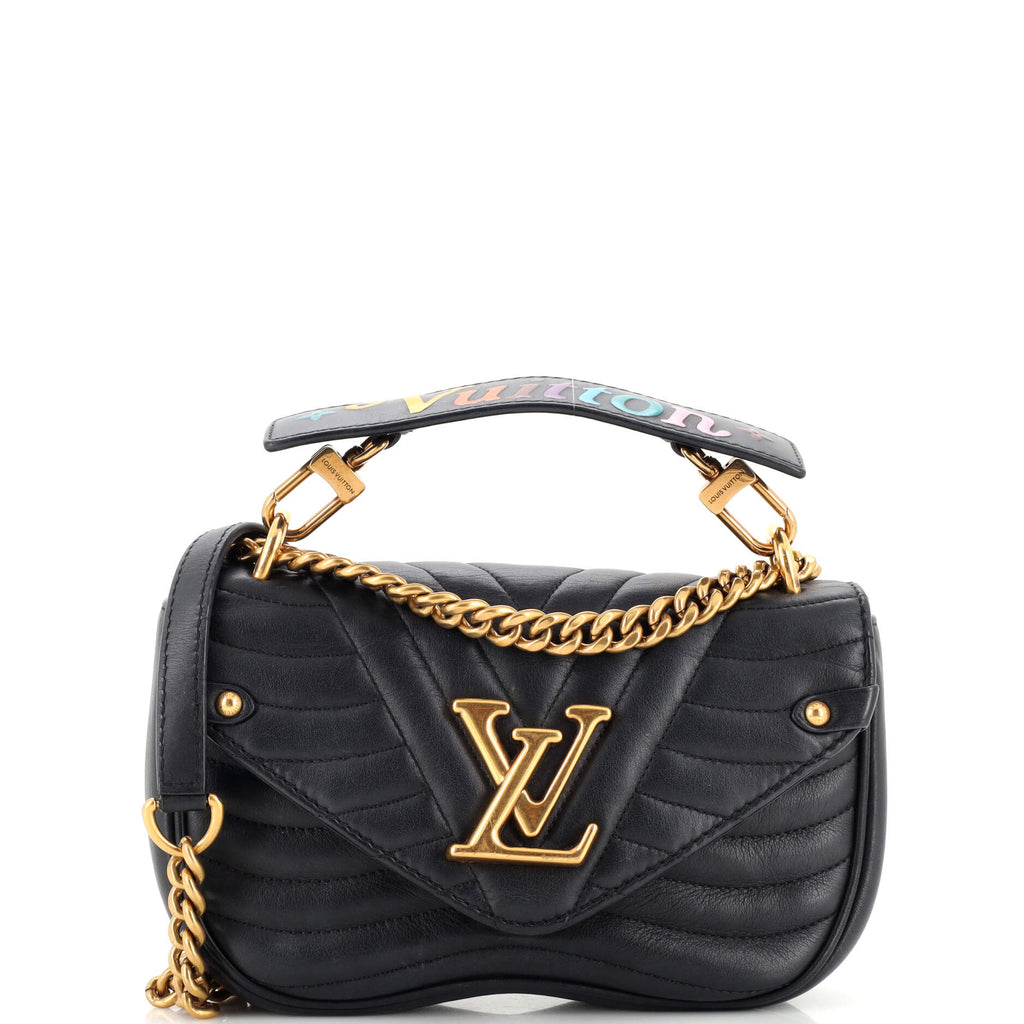 Louis Vuitton, Bags, Louis Vuitton New Wave Chain Bag Quilted Leather Pm  Black