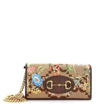 Gucci Horsebit 1955 Chain Wallet Embroidered Jumbo GG Canvas