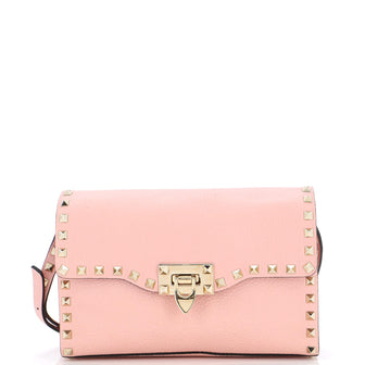 Valentino Garavani Rockstud Flip Lock Flap Bag Leather Medium