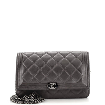 Chanel Boy Wallet on Chain Quilted Goatskin