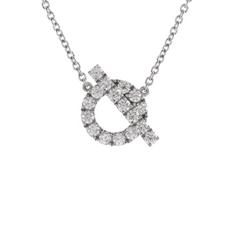 Hermes Finesse Pendant Necklace 18K White Gold and Diamonds