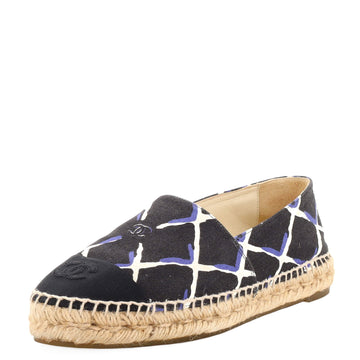 Chanel Women's CC Cap Toe Espadrilles Printed Canvas