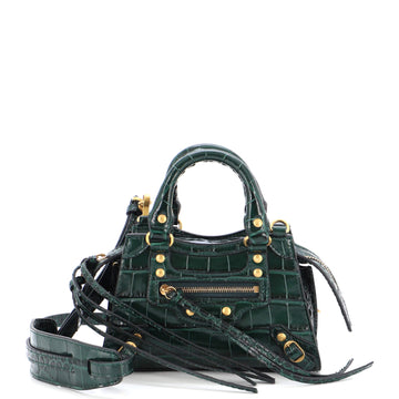 Balenciaga Neo Classic City Bag Crocodile Embossed Leather Nano