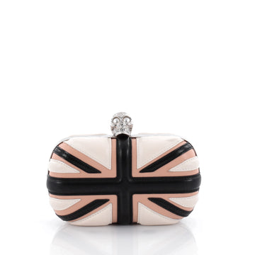 Alexander McQueen Britannia Skull Box Clutch Leather Small Neutral 2236302