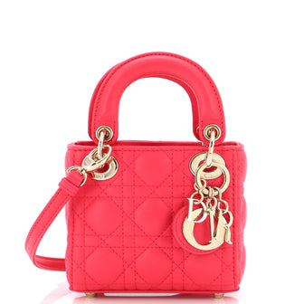 Christian Dior Lady Dior Bag Cannage Quilt Lambskin Micro