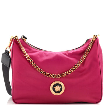 Versace Medusa Convertible Zip Satchel (Outlet) Nylon Medium