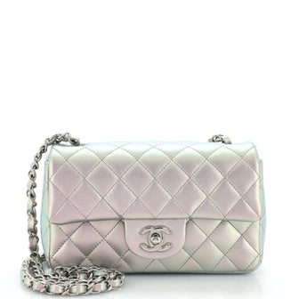 Chanel Classic Single Flap Bag Quilted Iridescent Calfskin Mini