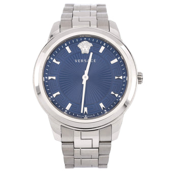 Versace Signature Medusa Greca Quartz Watch Stainless Steel 38