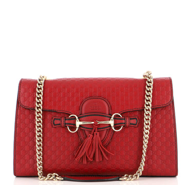 Gucci Emily Chain Flap Bag (Outlet) Microguccissima Leather Medium