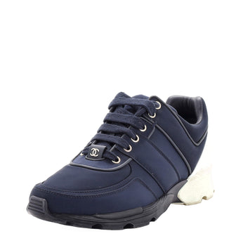 Chanel Women's CC Lace Up Sneakers Nylon