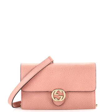 Gucci Interlocking Wallet on Chain (Outlet) Leather