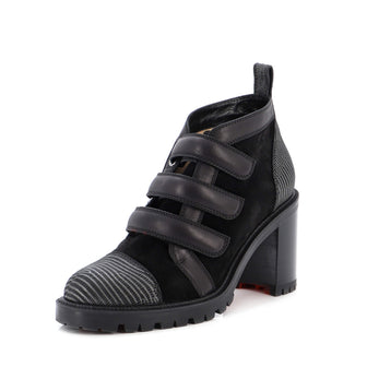 Christian Louboutin Women's Trinny Heeled Boots Suede with Embossed Leather 70