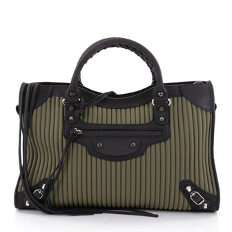 Balenciaga City Classic Studs Handbag Ribbed Neoprene 2237501