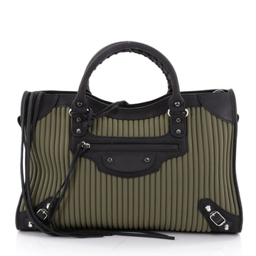Balenciaga City Classic Studs Handbag Ribbed Neoprene 2237501