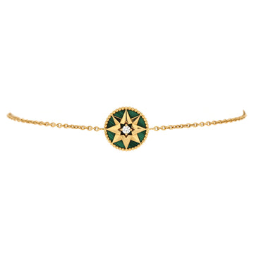 Christian Dior Rose des Vents Bracelet 18K Yellow Gold with Diamond and Malachite