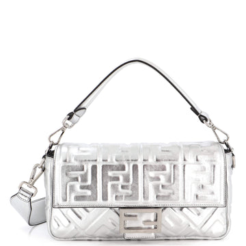 Fendi Baguette NM Bag Zucca Embossed Leather Medium
