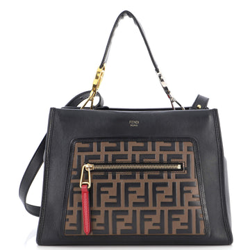 Fendi Runaway Bag Leather with Zucca Embossed Detail Small