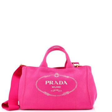 Prada Canapa Convertible Tote Canvas Medium