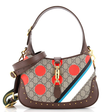 Gucci Jackie 1961 Hobo Studded Printed GG Coated Canvas Small