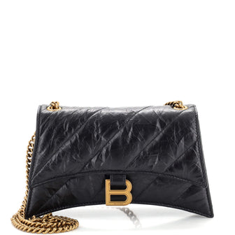 Balenciaga Crush Chain Flap Bag Quilted Crushed Calfskin XS