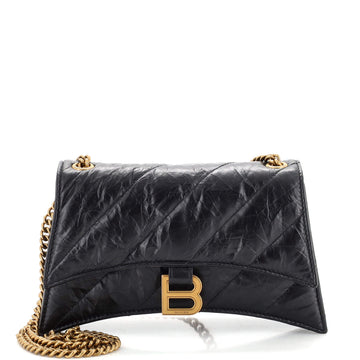Balenciaga Crush Chain Flap Bag Quilted Crushed Calfskin XS