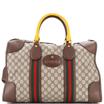 Gucci Neo Vintage Web Duffle Bag GG Coated Canvas Medium