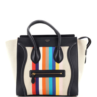Celine Luggage Bag Canvas and Leather Mini