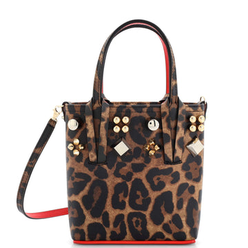 Christian Louboutin Cabata Tote Printed Studded Leather Mini