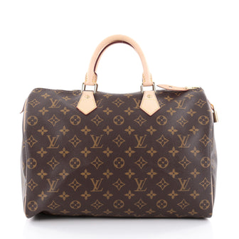 Louis Vuitton Speedy Handbag Monogram Canvas 35 Brown 2238901