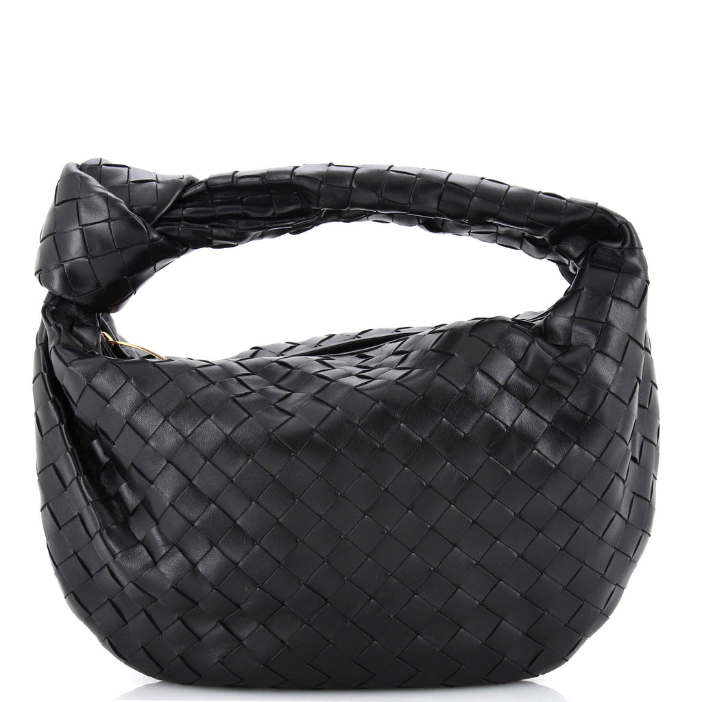Black Jodie Teen Intrecciato-leather shoulder bag