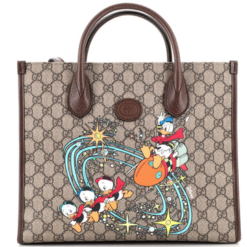 Gucci Disney Donald Duck Convertible Tote Printed GG Coated Canvas Medium