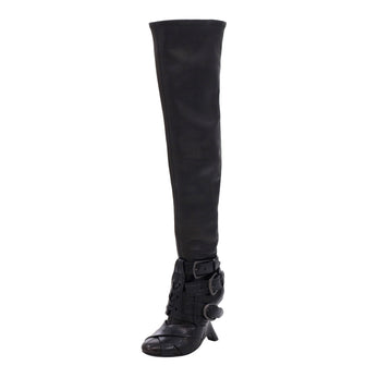 Tom Ford Women's Buckle Knee High Boots Leather