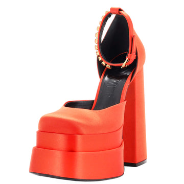 Versace Women's Medusa Aevitas Platform Pumps Satin with Crystals