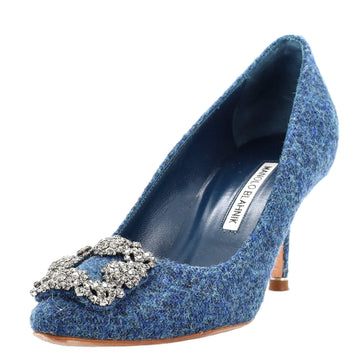 Manolo Blahnik Women's Hangisi Pumps Tweed 90