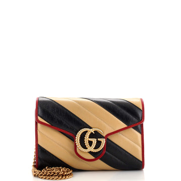 Gucci GG Marmont Chain Wallet Diagonal Quilted Leather Mini